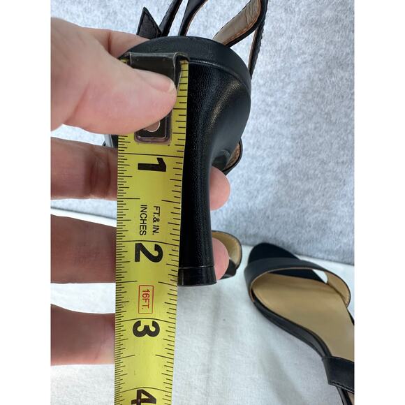 Naturalizer Women's sz 8 Hattie Black Leather Kitten Heel Ankle Strap Open Toe - Picture 5 of 10